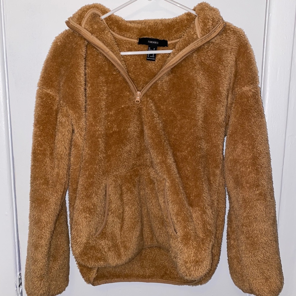 forever 21 fuzzy quarter zip sweatshirt